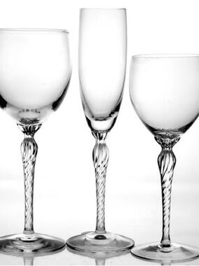 Lenox Twisted-Stem Crystal Trio - Wine, Water, Champagne: Aria Pattern.
